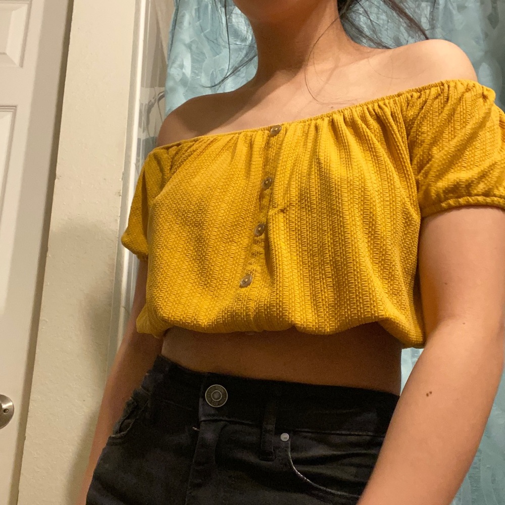 Yellow Off The Shoulder Blouse